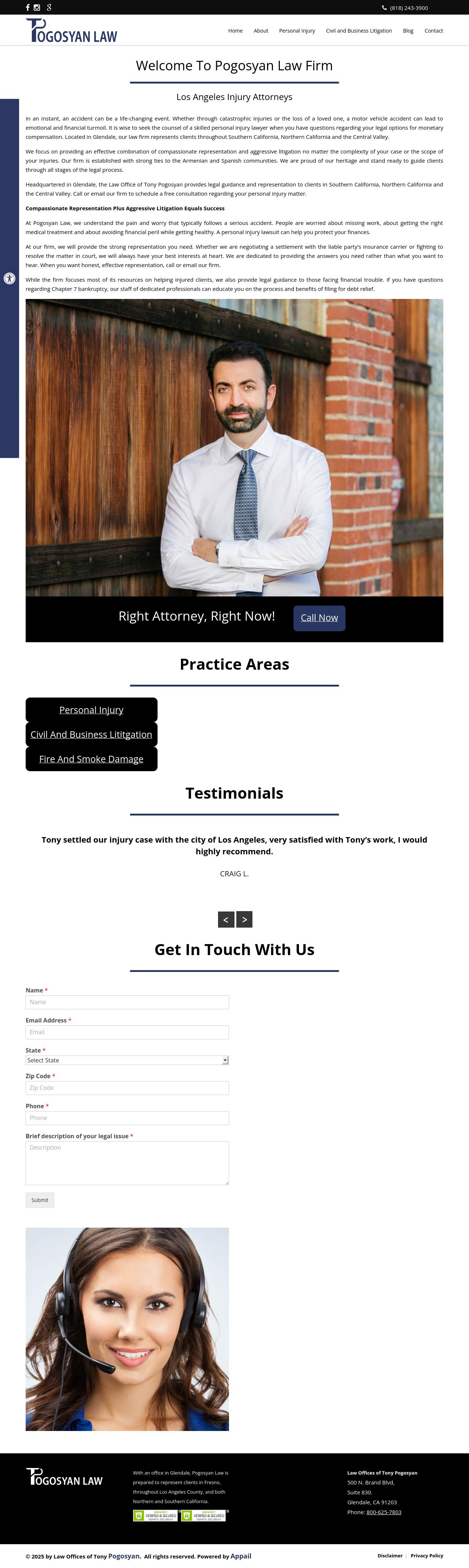 Law Offices of Tony Pogosyan - Glendale CA Lawyers